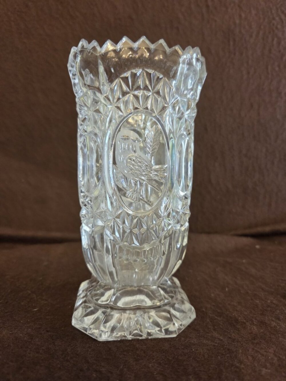 Hofbauer The Byrdes Collection Square crystal Bud vase Germany Bird